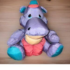 VINTAGE TB TRADING NYLON Purple Hippo Dinosaur PLUSH Parachute Puffalump 90’s